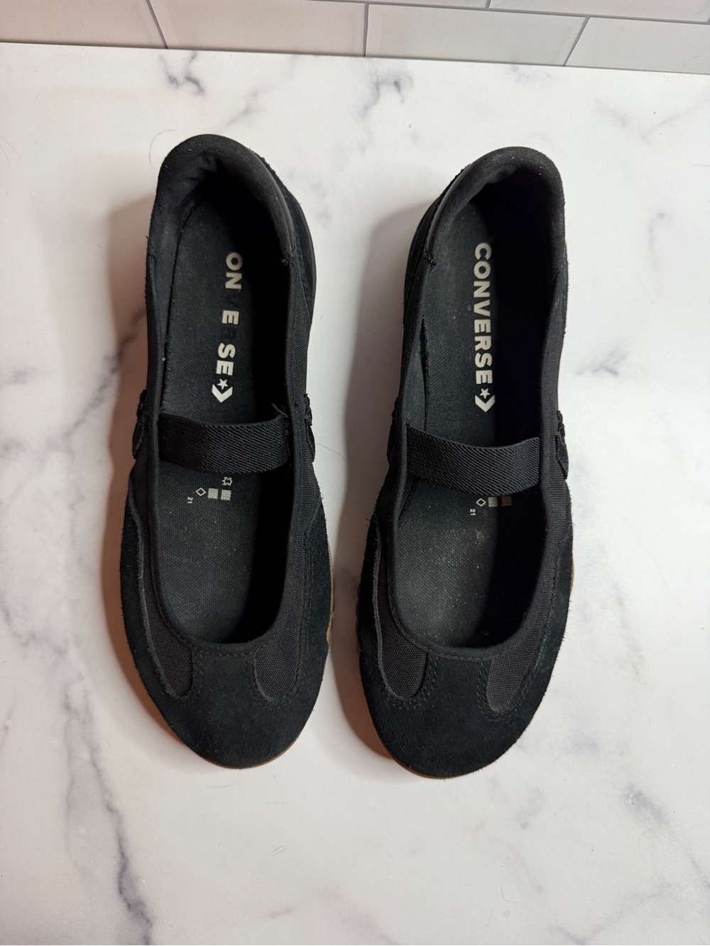 Converse Run Star Trainer Ballet Flats Black Gum Women’s 9.5 A16251C